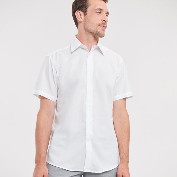 Russell Athletic Collection Short Sleeve Tailored Oxford Shirt Thumbnail