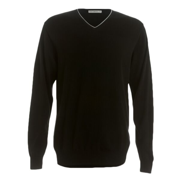 Kustom Kit Contrast Arundel V Neck Sweater Thumbnail