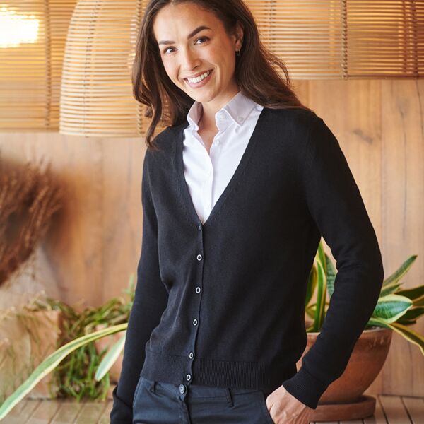 Henbury Ladies Lightweight V Neck Cardigan Thumbnail