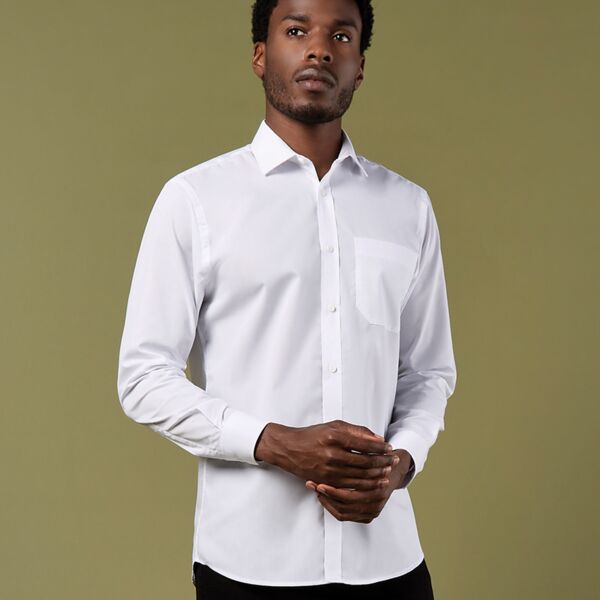 Kustom Kit Long Sleeve Tailored Poplin Shirt Thumbnail
